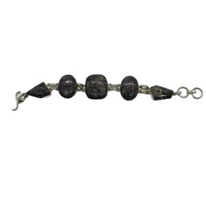 BEAUTIFUL STONE BRACELET, HANDMADE SILVER PLATED